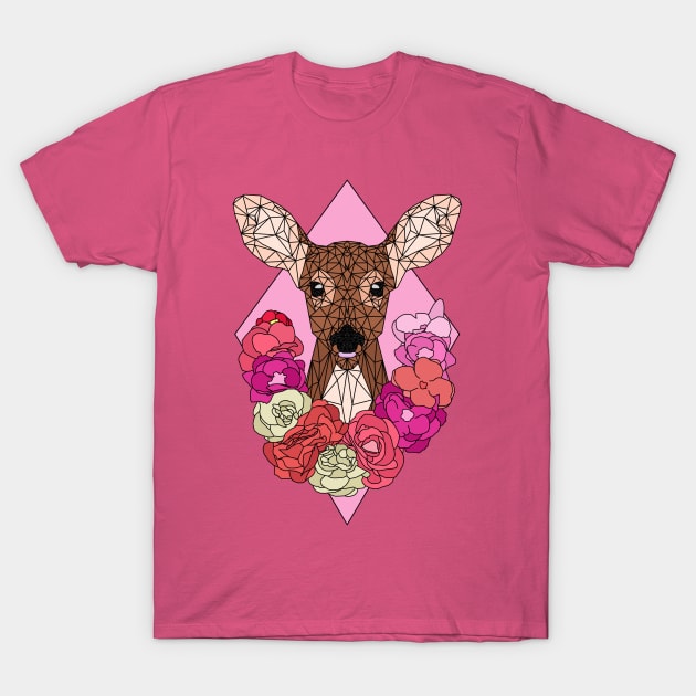 Floral Deer T-Shirt by Trxnquilx